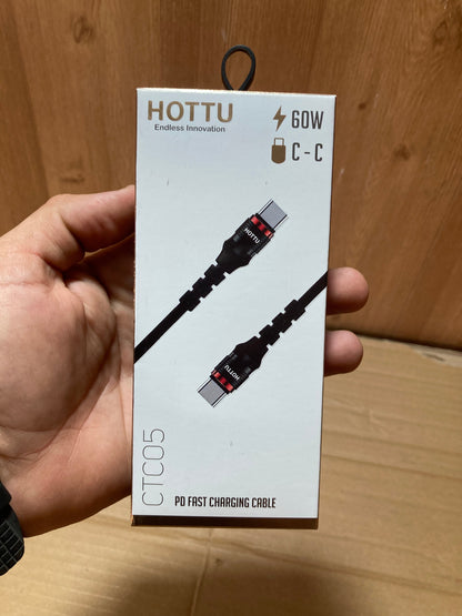 HUTTO 60W PD Fast Charging C-C Data Cable 1 Year Warranty