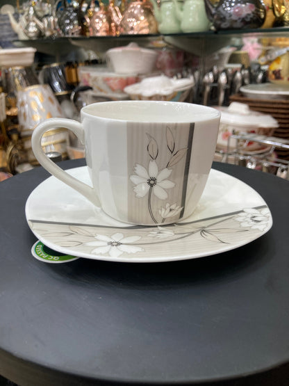 GGK Premium Quality Bone China Classic Collection 6pcs Tea Cup & Saucer Set