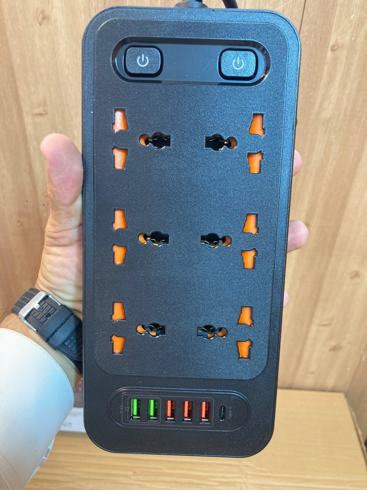 3000W Power Extension 6 Universal Socket+ 5 USB+ 1 Type-C Port