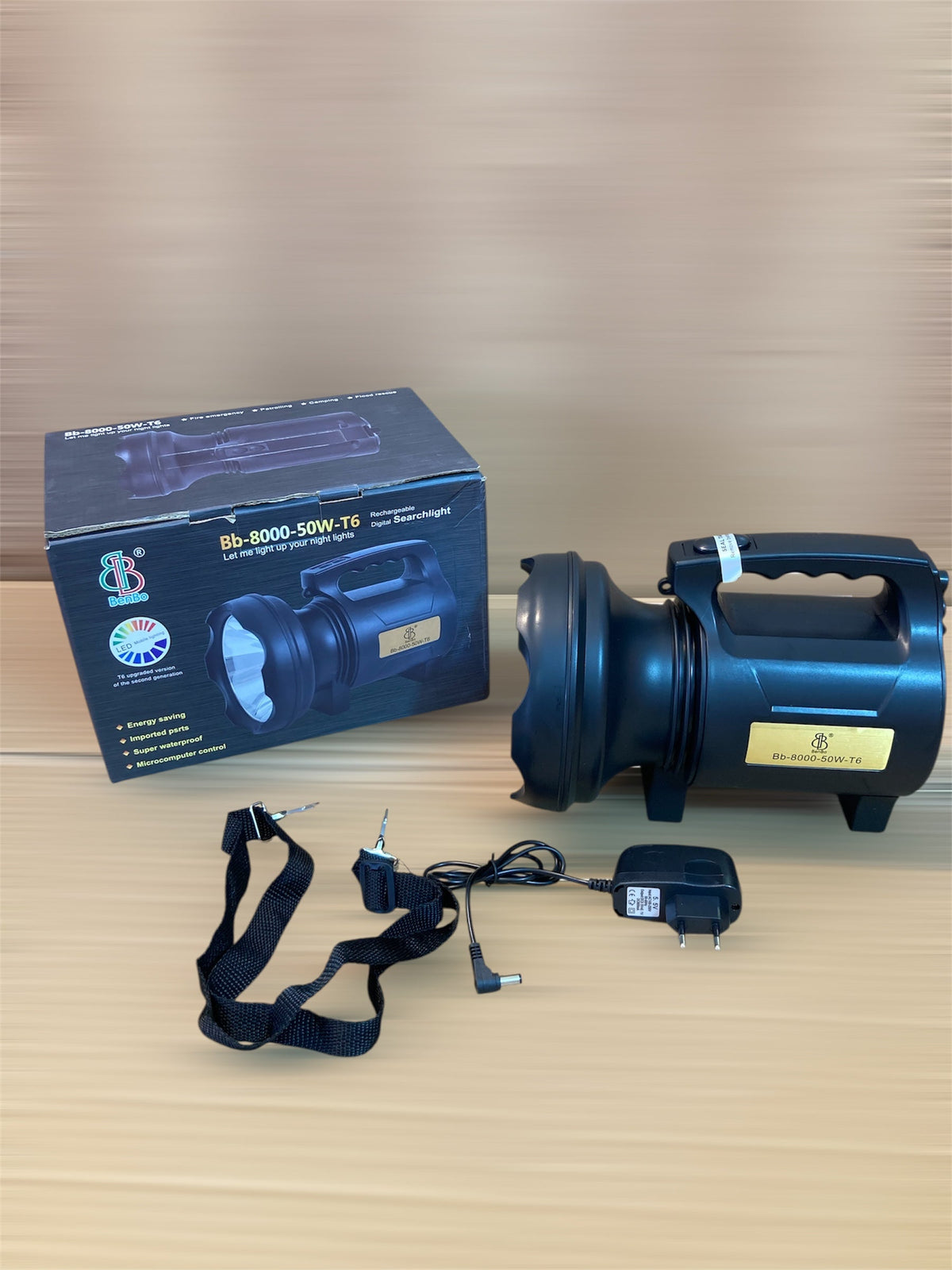 Bb-8000-50W-T6 Rechargeable Searchlight - Camping Light