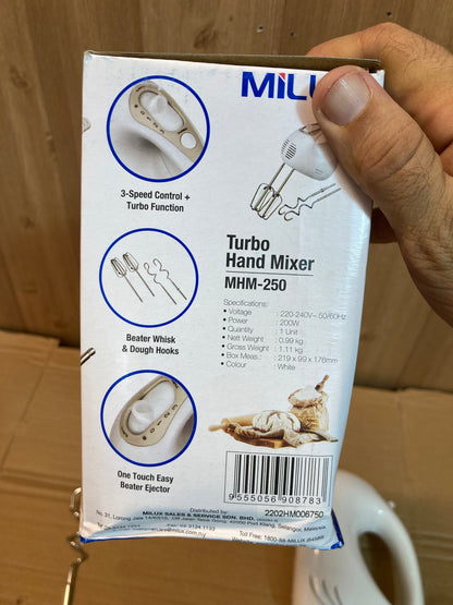 MILUX 200W Turbo Hand Mixer MHM-250