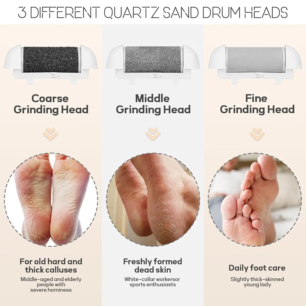 Rechargeable Foot Callus Remover – Pedicure Tool File for Dead, Hard, Cracked, Dry Skin